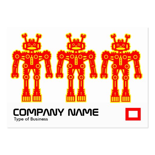 Three Red and Yellow Robots Business Cards