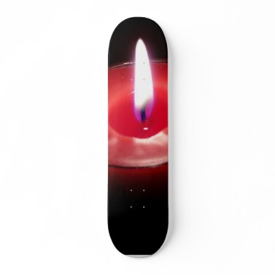 Three Red Candles Skateboard Deck by lifesphere