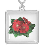 Three Red Gerbera Daisies Custom Jewelry