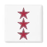 Three Red Stars Fridge Magnet