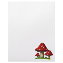 Three Red Toadstools: Original Artwork Personalized Letterhead