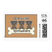 Three Rottweilers postage
