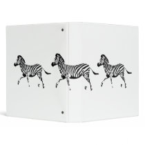 Three Running Zebras Binder