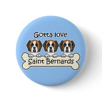 Three Saint Bernards Button