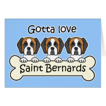 Three Saint Bernards Greeting Card