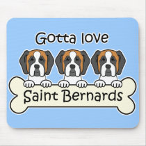 Three Saint Bernards Mousepads
