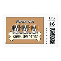 Three Saint Bernards Postage Stamp