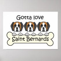 Three Saint Bernards Print