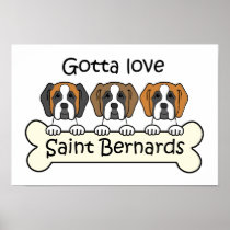 Three Saint Bernards Print