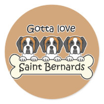 Three Saint Bernards Round Stickers