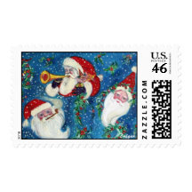 THREE SANTA / CHRISTMAS NIGHT STAMPS