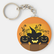 Three Scary Jack o' Lanterns Keychain