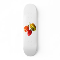 Three Scotch Bonnet Peppers Red Orange Yellow Pic Skate Board