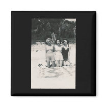 Three sexy girls at the beach on knees magnets by amazingvintage Three sexy girls at the beach on knees magnets