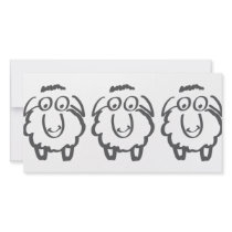 three sheeps photo card template