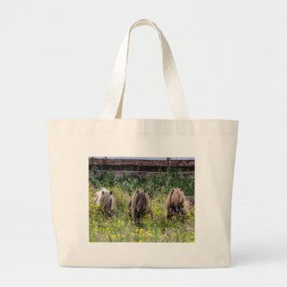 Three Shetland pony stallions - Jumbo Tote Jumbo Tote Bag