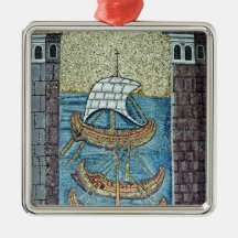 Three ships entering the port of Ravenna Ornaments