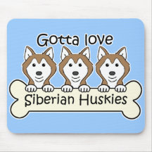 Three Siberian Huskies Mousepad