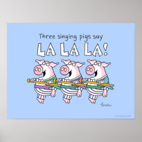 THREE SINGING PIGS poster by Sandra Boynton