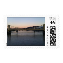 Three Sisters View from Clemente Bridge Postage Stamp
