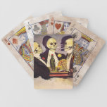 Three Skeletons playing cards