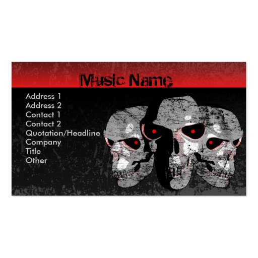 Three Skulls Business Card Templates (front side)