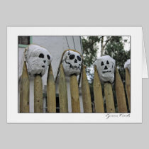 Three Skulls on a Fence cards