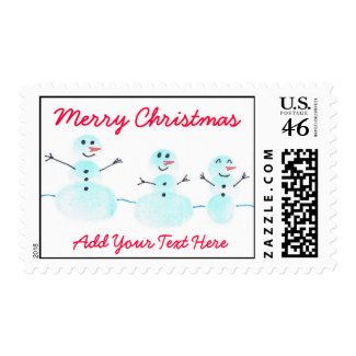 Three Snowmen Fingerprint for Postage stamp