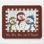 Three Snowmen Mousepad mousepads