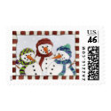 Three Snowmen Postage Stamp stamp