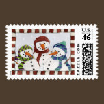 Three Snowmen Postage Stamp stamps