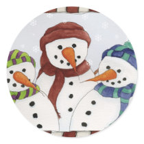 Three Snowmen Sticker by 13BlackCatsDesigns Three Snowmen Sticker