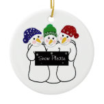 Three Snowmen with Snow Sign Ornaments