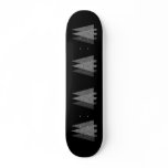Three Snowy Christmas Trees. Black White. Skateboard Decks