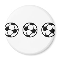 three soccer balls icon magnets