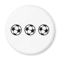 three soccer balls icon magnets