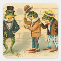 "Three Sociable Frogs" Sticker