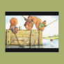 Three Squirrels Fishing Postcards Three Squirrels Fishing Postcards