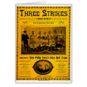Three Strikes Two Step 1902 Vintage Sheet Music cards