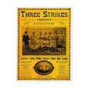 Three Strikes Two Step 1902 Vintage Sheet Music postcards