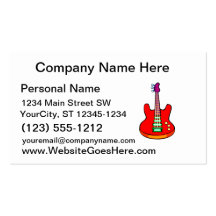 Three Stringed Bass Guitar Image Graphic Business Cards