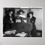 Three suffragists casting votes in New York City posters