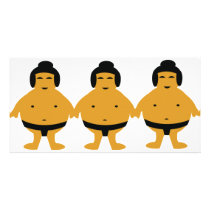 three sumos icon customized photo card