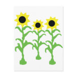 three sun flowers icon postcards