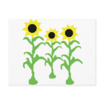 three sun flowers icon postcards