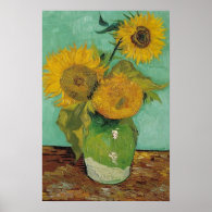 Three Sunflowers in a Vase, Vincent van Gogh. Print