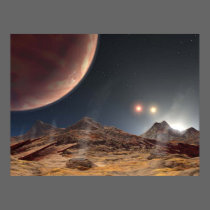 Three Sunsets, Triple Star Sunset Art posters