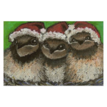 Three swallows singing Christmas carols Personalized Stationery