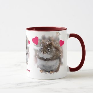 Three Sweet Squirrels Valentine Mug
