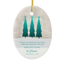 Three Tall Christmas Trees Custom Ornament ornaments